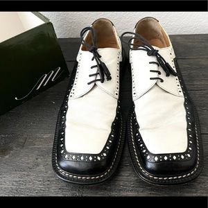 Mezlan Pesaro Black White Size 10